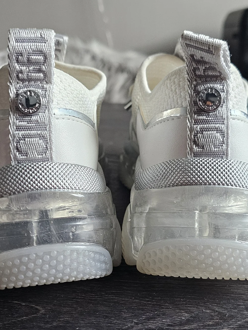 Steve Madden White & Silver Athletic Sneakers - Picture 4 of 7